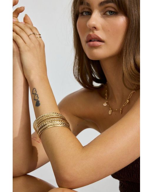 Garage Natural Set Of 11 Textured Bangles