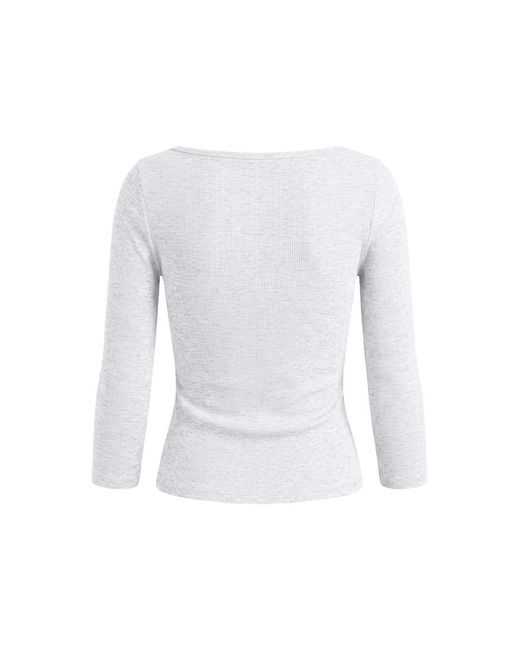 Garage White Snatchrib 3/4 Sleeve Top
