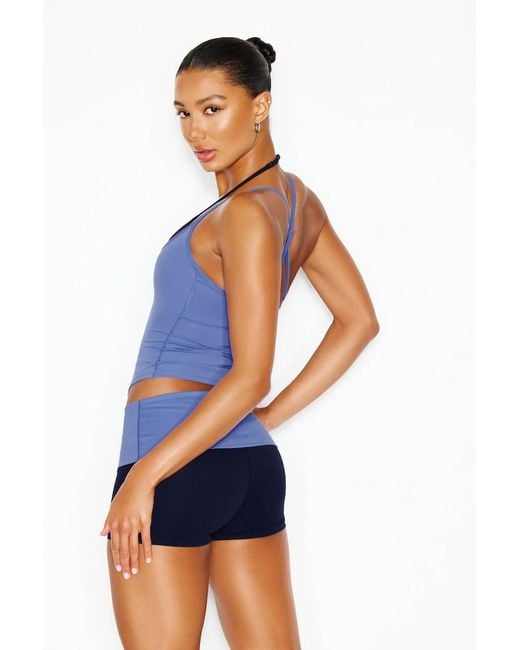 Garage Blue Active Foldover Booty Shorts