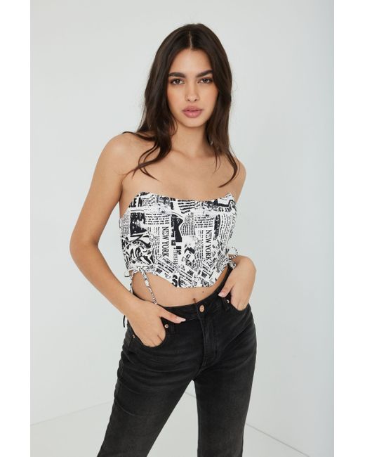 Garage Synthetic Livia Laceup Corset Lyst Canada