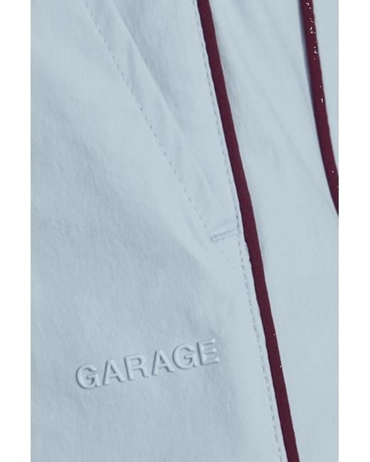 Garage Blue Nylon Striped Shorts