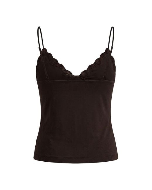 Garage Black Plunge Lace Trim Cami Top