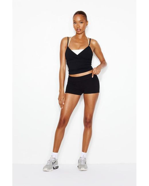 Garage Black Stretchterry Cheeky Shorts