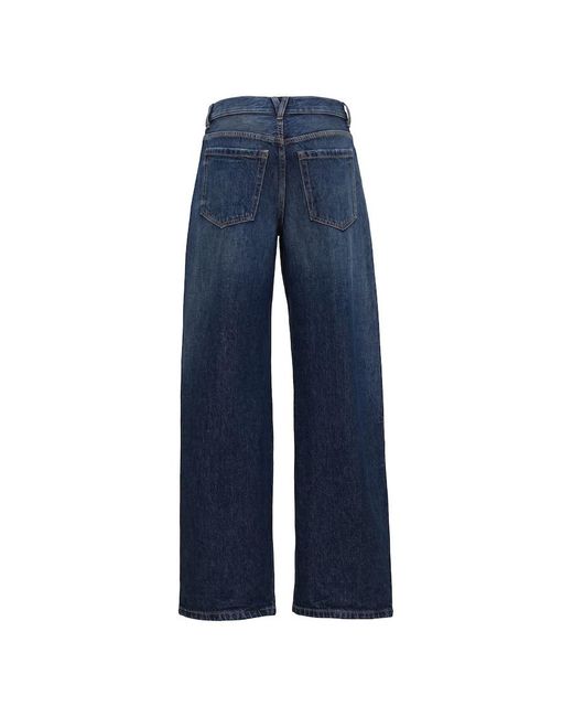 Garage Blue Low Rise Baggy Jeans
