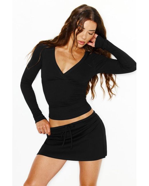 Garage Black Waistband Micro Skort