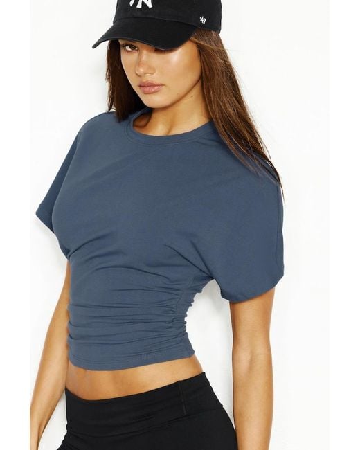Garage Blue Snatch Waist Dolman T-Shirt