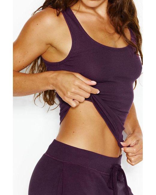 Garage Purple Snatchrib Scoop Tank Top