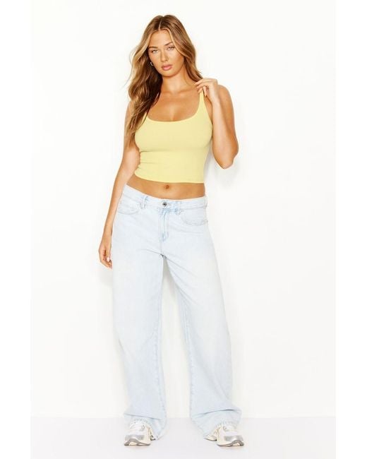 Garage White Snatchrib Scoop Cami Top