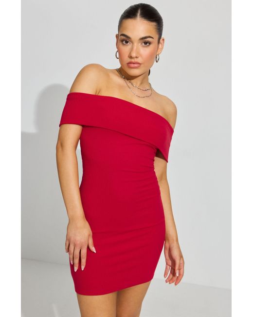 Garage Red Off Shoulder Dress