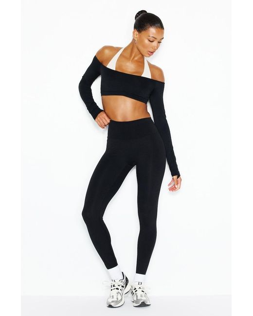 Garage Black Active Double Layer Micro Top
