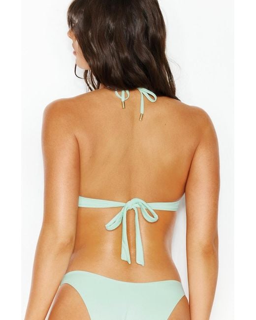 Garage Blue Halter Underwire Bikini Top