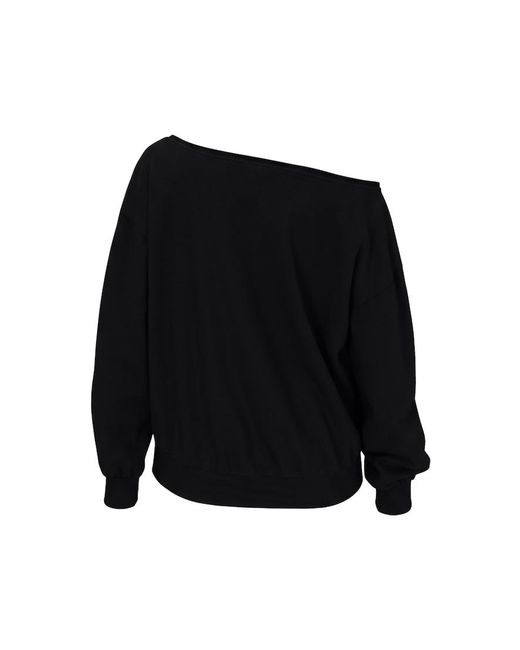 Garage Black Softterry Off Shoulder Sweatshirt