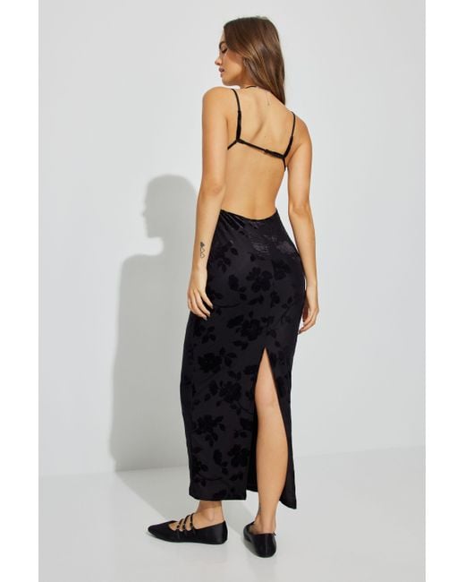 Garage Burnout Cut Out Maxi Dress in Black | Lyst