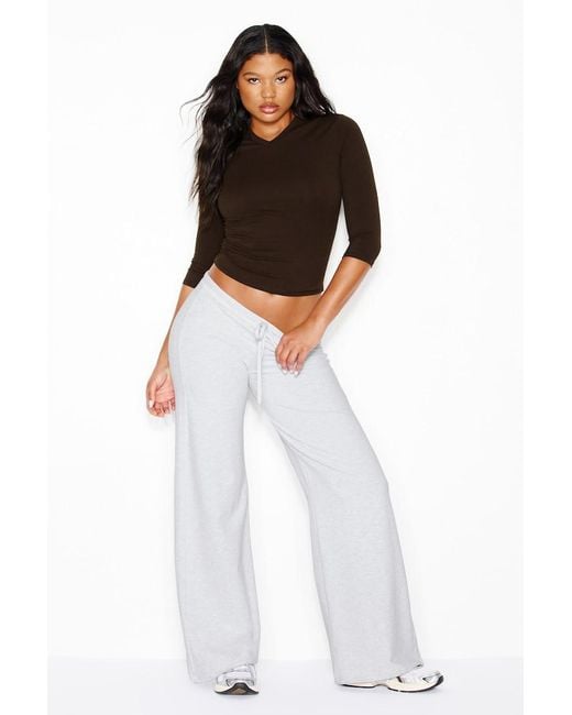 Garage Black Sleek High V-Neck 3/4 Sleeve Top