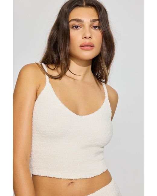 Garage White Plush Cami Top