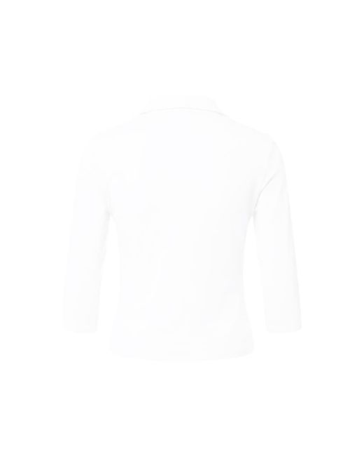 Garage White Sleek 3/4 Sleeve Polo Top