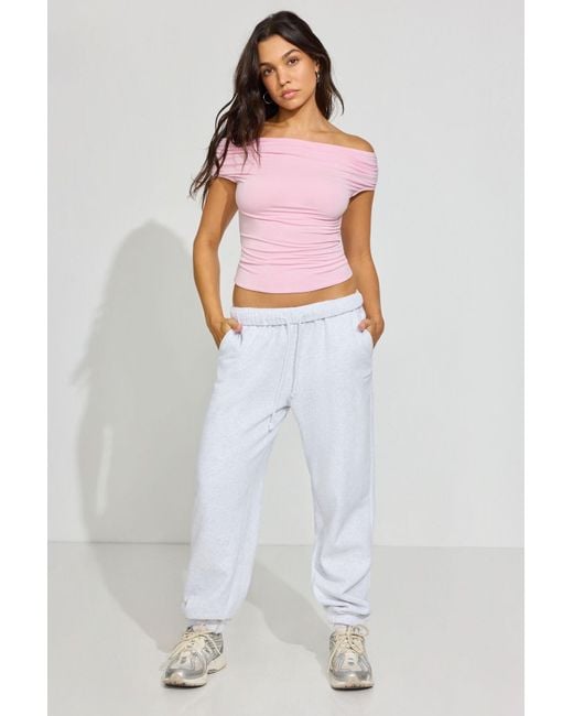 Garage Pink Smooth Off Shoulder T-Shirt