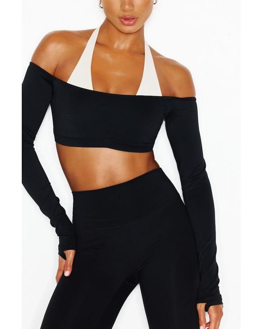 Garage Black Active Double Layer Micro Top