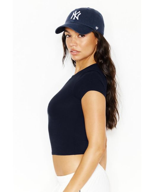 Garage Blue Supersoft Crewneck Cropped T-Shirt