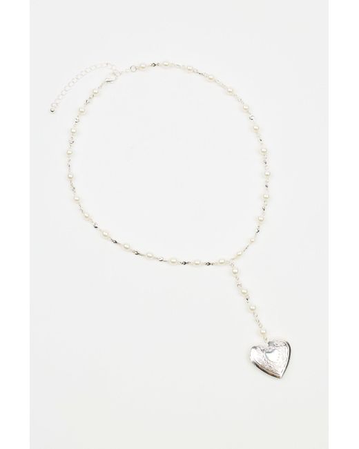 Garage Natural Rosary Heart Locket Necklace