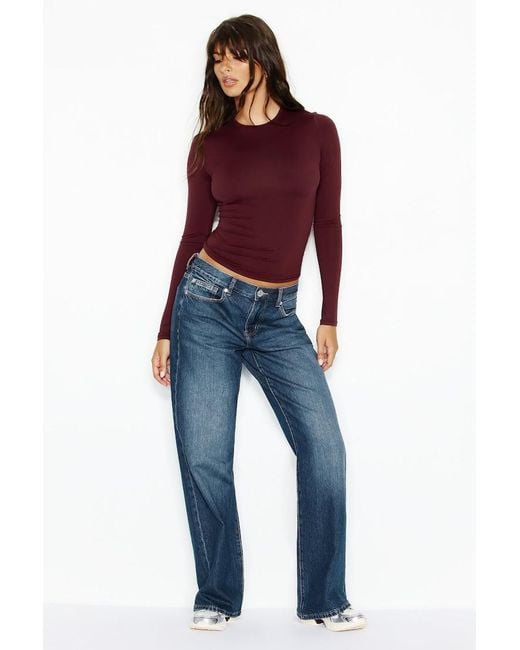 Garage Purple Baretouch Crewneck Long Sleeve Top