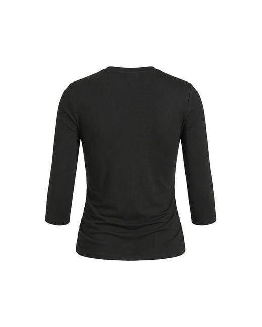 Garage Black Sleek High V-Neck 3/4 Sleeve Top