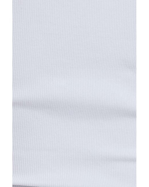 Garage White Snatchrib Deep V-Neck T-Shirt