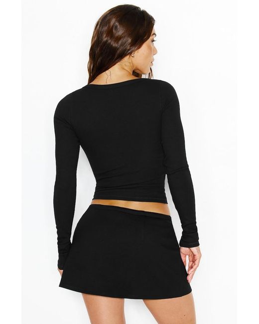 Garage Black Waistband Micro Skort