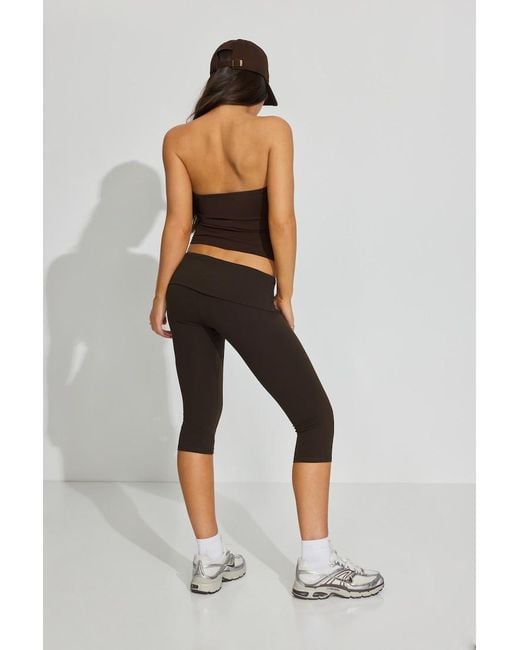 Garage Brown Active Foldover Capris