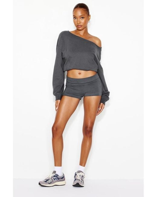 Garage Blue Softterry Off Shoulder Sweatshirt