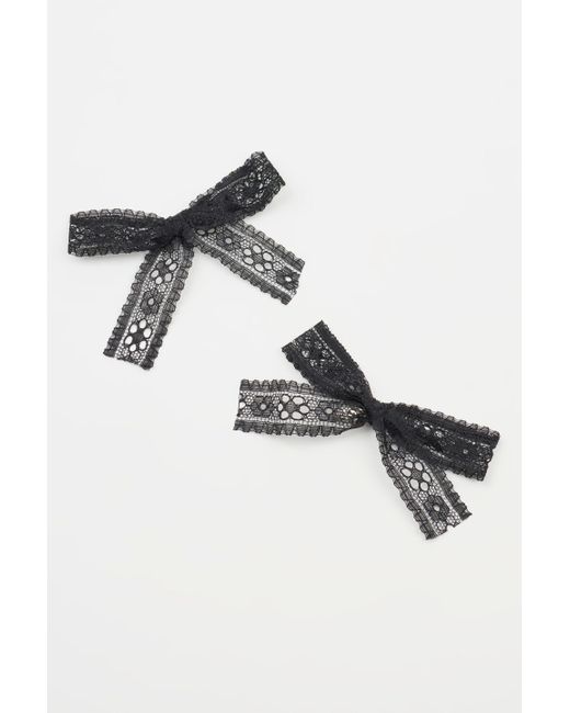 Garage Black 2-pack Lace Bow Hair Clips