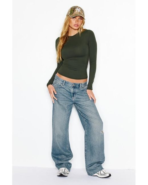 Garage Green Baretouch Crewneck Long Sleeve Top