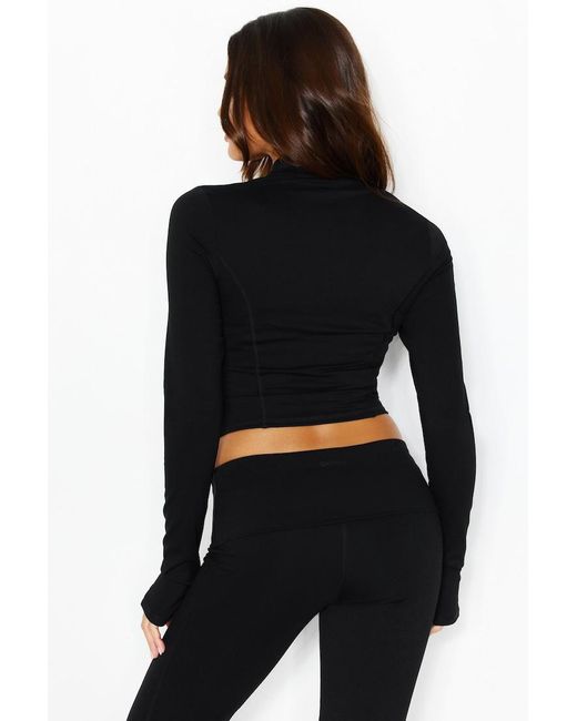 Garage Black Active Shirttail Zip Top