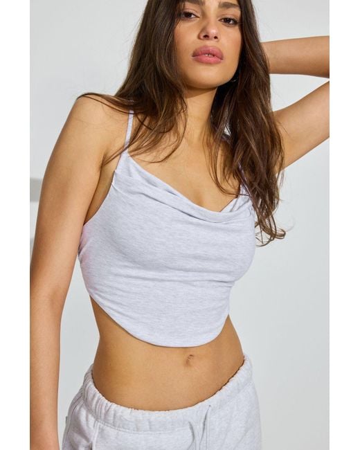 Garage White Cowl Strappy Back Top