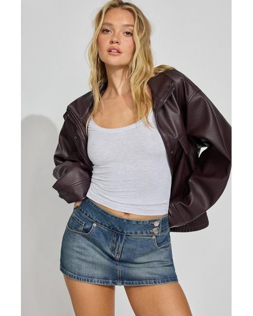 Garage Black Denim Micro Skort