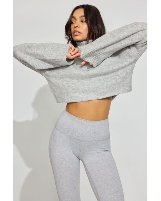 Garage Gray Spongy Cropped Turtleneck
