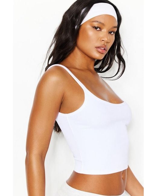 Garage White Ribbed Scoop Cami Top