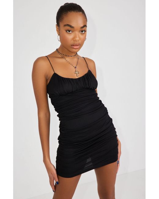 Garage Rachel Ruched Mini Dress in Black Lyst