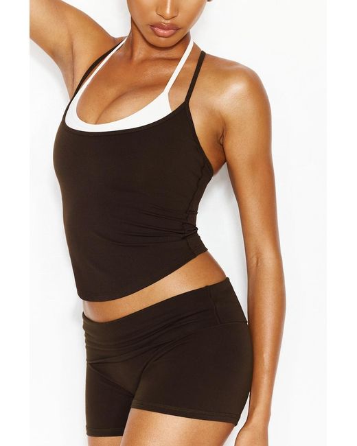 Garage Brown Active Layered Tank Top