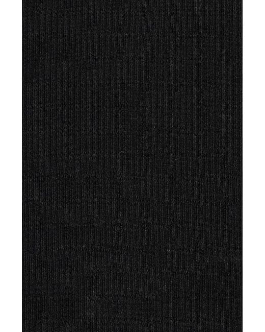 Garage Black Snatchrib Three Quarter Sleeve Top