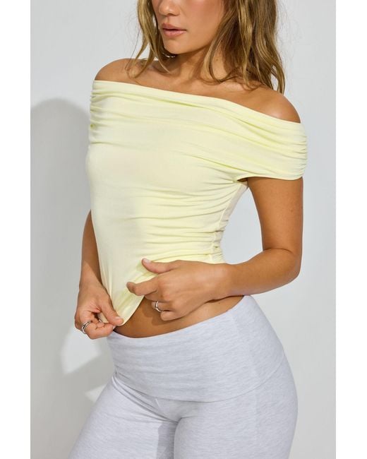 Garage Gray Smooth Off Shoulder Top