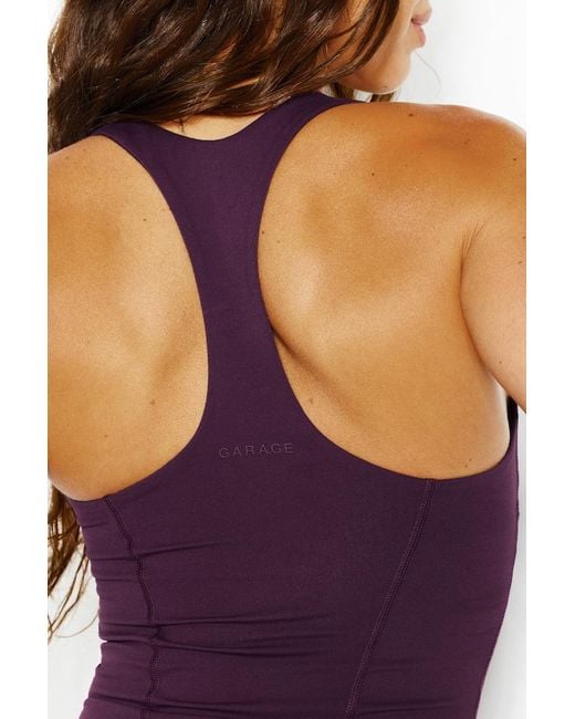 Garage Purple Active Racerback Corset Top