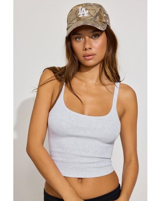 Garage White Ribbed Scoop Cami Top