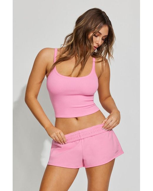 Garage Pink Ribbed Scoop Cami Top