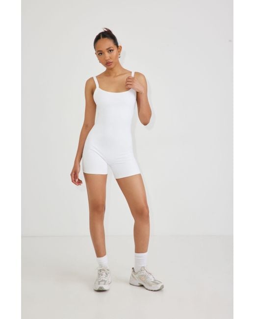 Garage White Ally Low Back Active Romper
