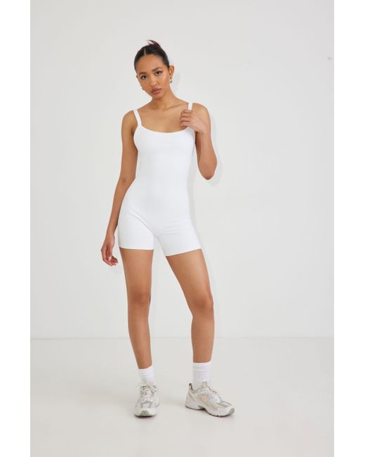 Garage Ally Low Back Active Romper in White Lyst