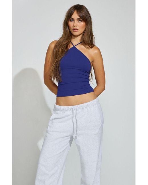 Garage Blue Sleek Y-Neck Cami Top