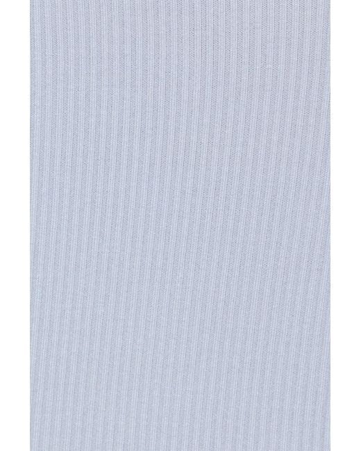 Garage White Mini Ribbed Halter Cami Top