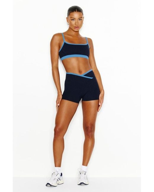 Garage Blue Active Cross Front Shorts