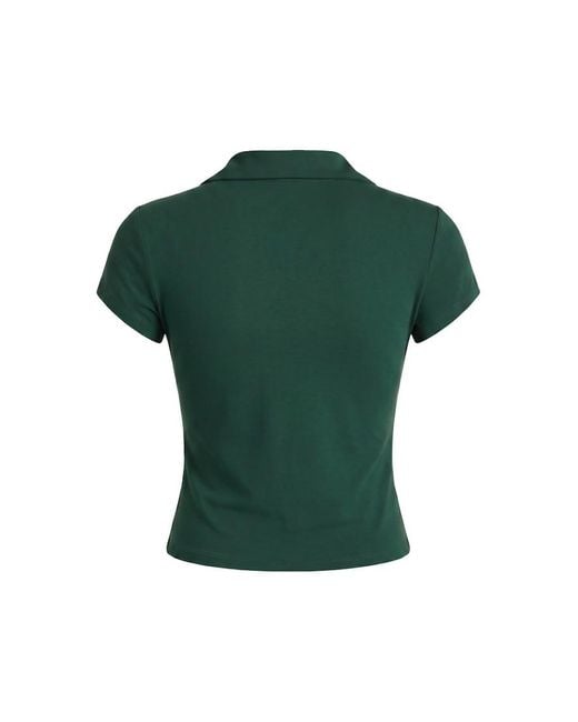 Garage Green Sleek Short Sleeve Polo Top